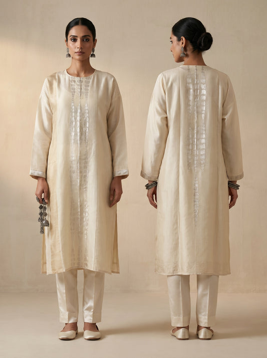 Semi Stitched Formal Chanderi Kurta
