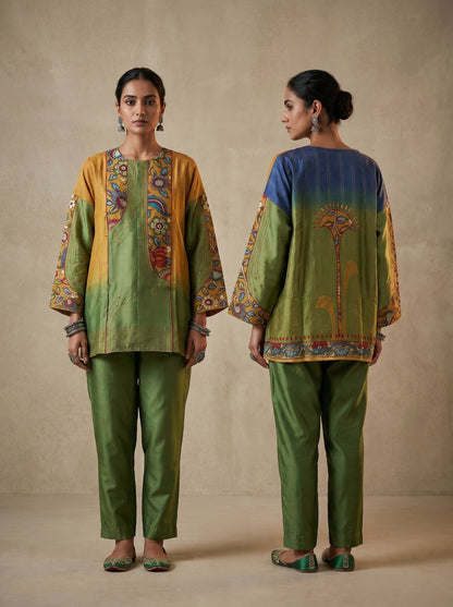 Semi Stitched Chanderi Kalamkari Short Tunic
