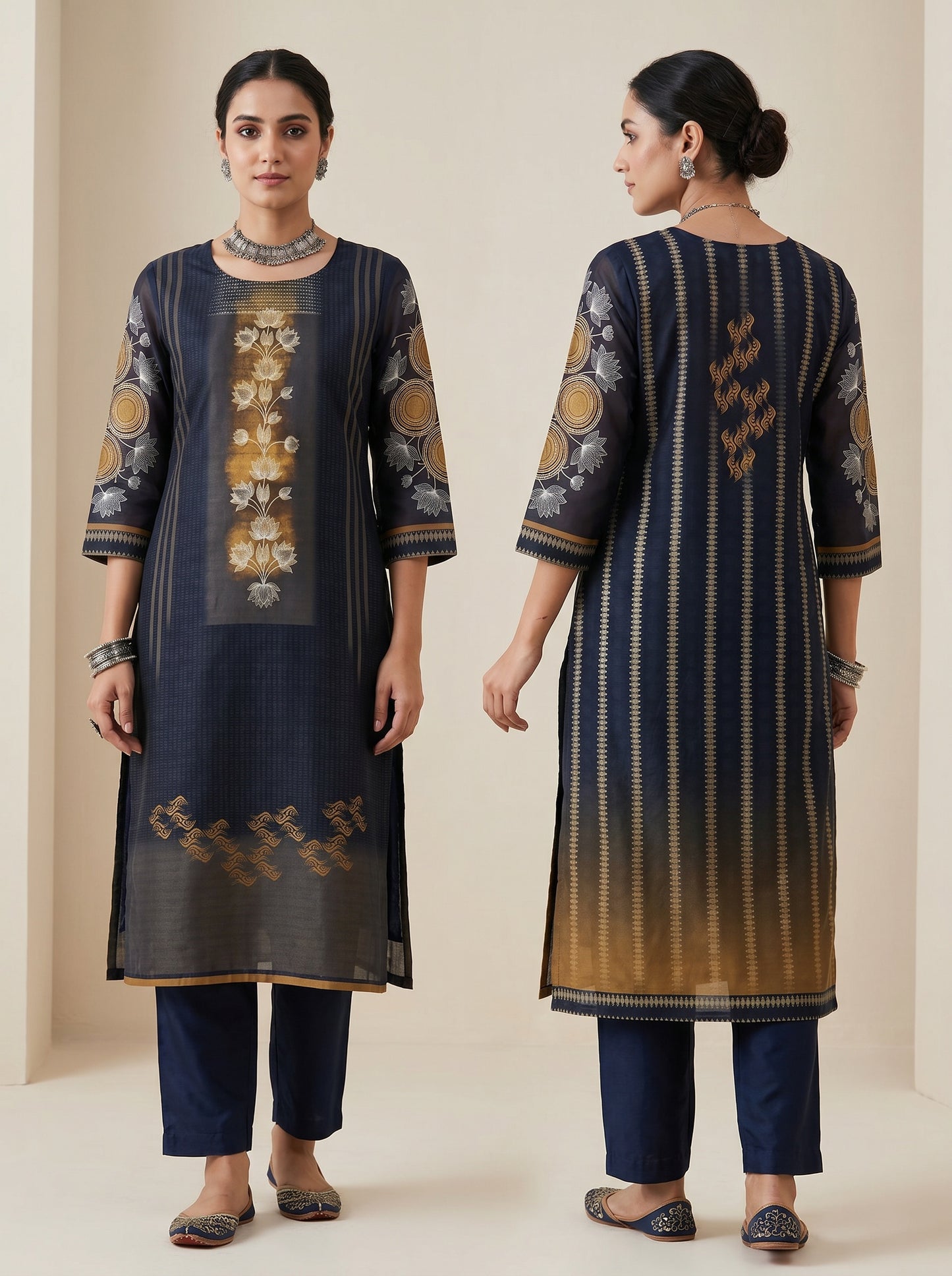 Semi Stitched Chanderi Casual kurta