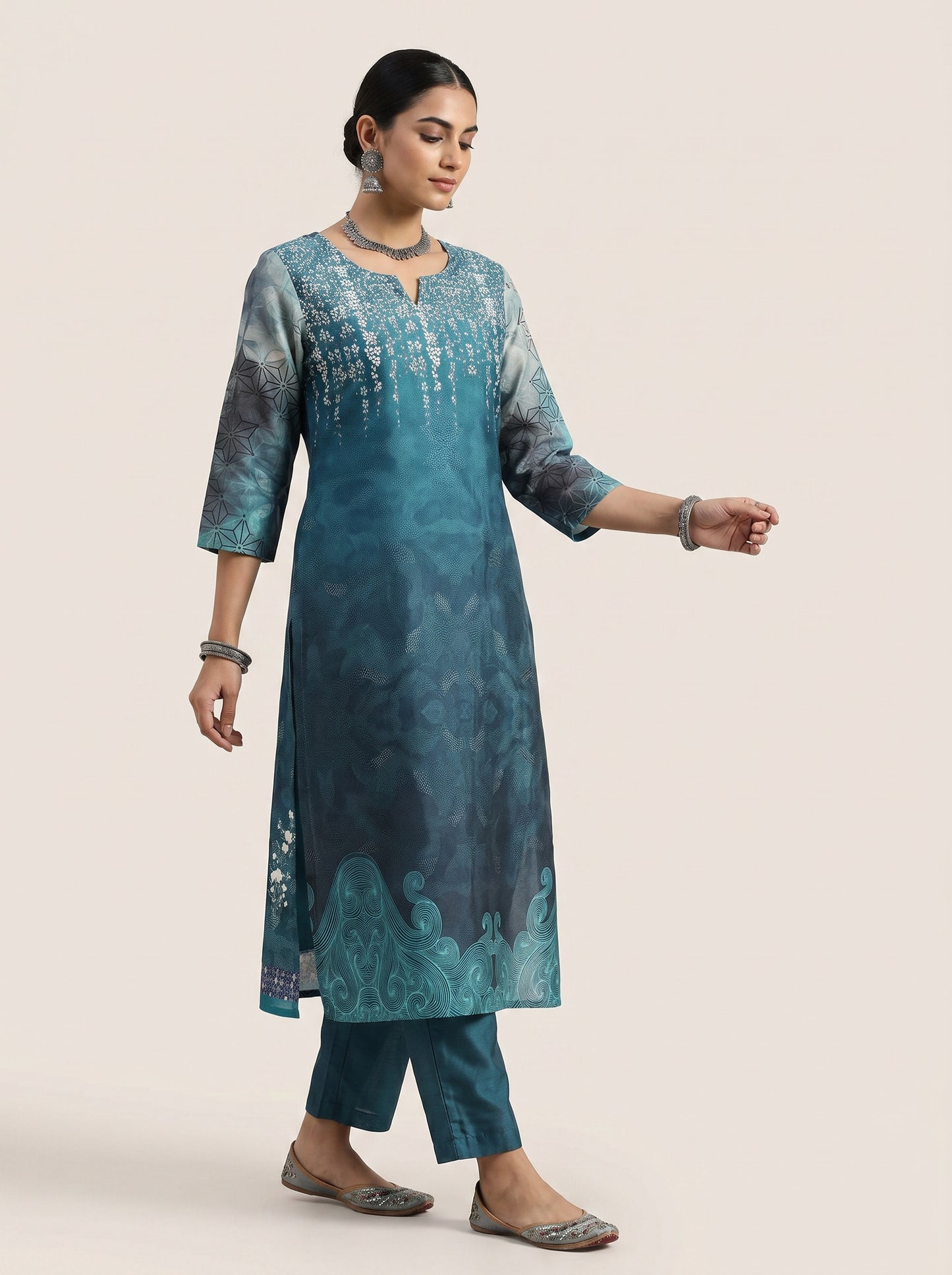 Semi Stitched Chanderi Casual kurta