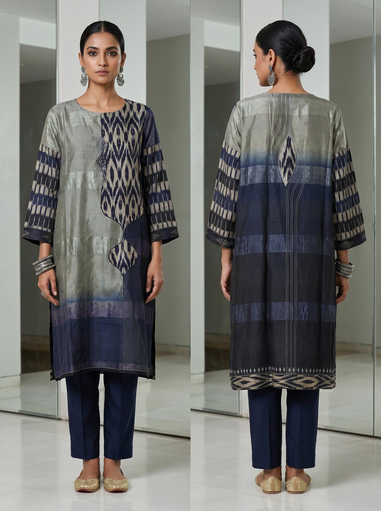 Semi Stitched Chanderi Casual kurta