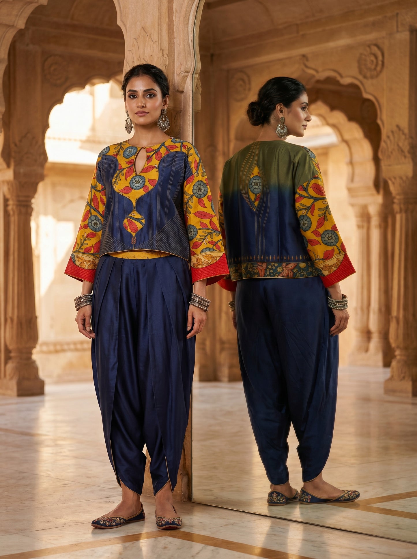 Semi Stitched Chanderi Kalamkari Ɓlouse
