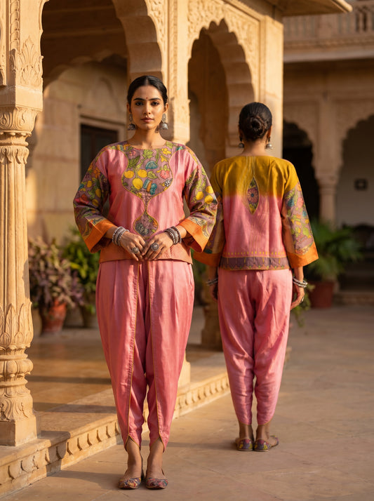 Semi Stitched Chanderi Kalamkari Blouse