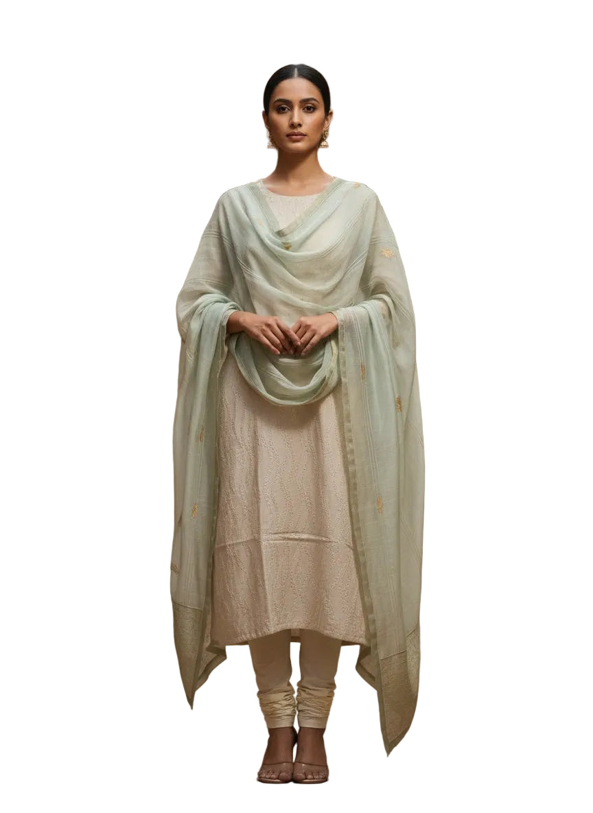 Semi Stitched Formal chanderi Suitset