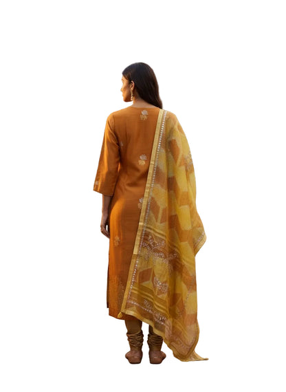 Semi Stitched Formal chanderi Suitset