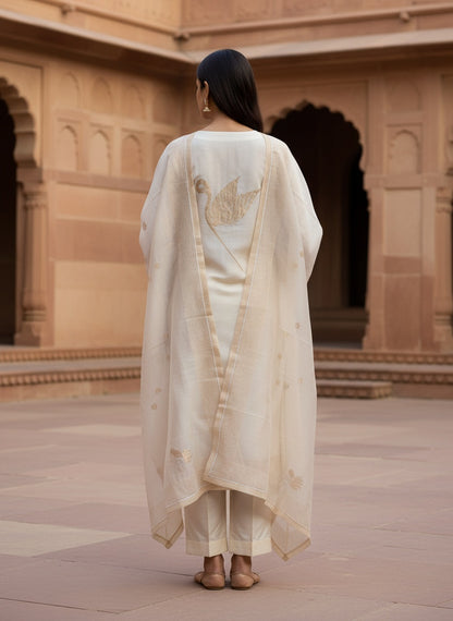 Semi Stitched Formal chanderi Suitset