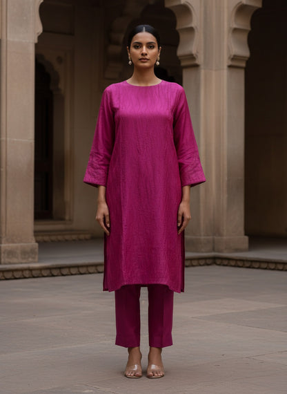 Semi Stitched Formal Chanderi Kurta