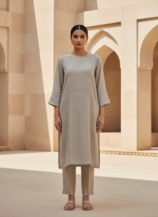 Semi Stitched Formal Chanderi Kurta